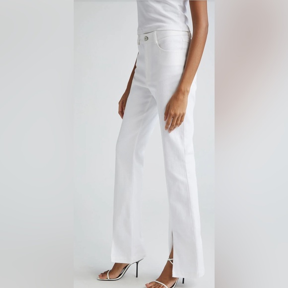 NWOT Cinq a Sept high waisted wide leg 4 pocket darker blue denim jeans - Picture 1 of 14